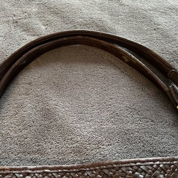 Vintage Woven Leather Coach Hobo Tote - Picture 6 of 7